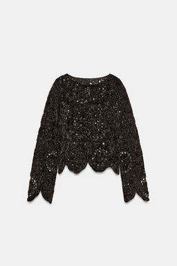 CROCHET LONG SLEEVE TOP - Zara фото 6