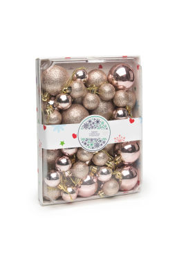 Набор новогодних шаров микс (42 шт) SF-7995, розовое золото №4 - Больше подарков фото 2