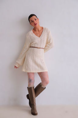 Martichelli Платье вязаное с косами айвори  фото 7