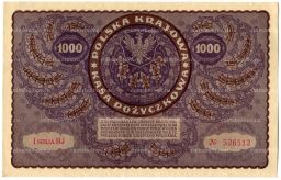 Банкнота 1000 марок 1919 года Польша