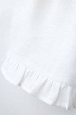 100% LINEN RUFFLED BERMUDA SKORT - Zara фото 4