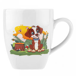 Кружка фарфоровая "Шарик" 210мл, д7см, h8см, форма "Глория" (Россия)