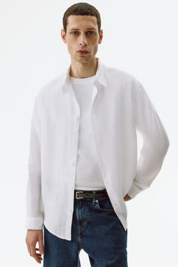 Camisa de lino Relaxed Fit - H&m фото 4