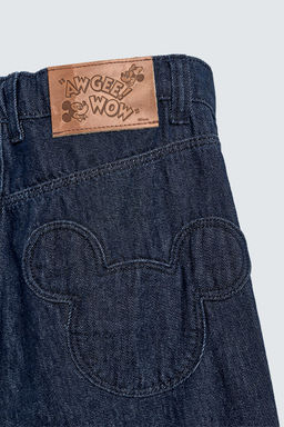 MICKEY SILHOUETTE PATCH WIDE-LEG JEANS HARRY LAMBERT FOR ZARA X DISNEY  фото 4