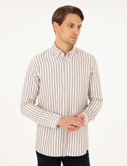 Рубашка Regular Fit коричневая