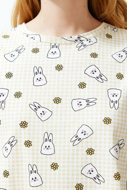 Trendyolmilla Sar?-Cok Renkli %100 Pamuklu Potikare Sortlu Orme Pijama Tak?m? THMSS24PT00211 фото 4