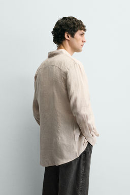 100% LINEN REGULAR FIT SHIRT - Zara фото 3