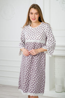 Ночная сорочка женская из футера Капучино сердца - Амадэль фото 8