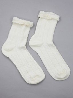 Носки р.35-40 Вязь Косичка Кремовые - Krumpy фото 3