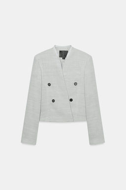 BLAZER CROPPED ZW COLLECTION LIMITED EDITION / Gris claro - Zara фото 13