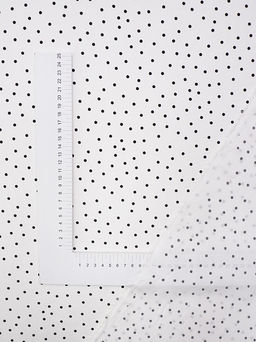 Штапель Россыпь черного гороха (3.5мм) цв.белый, ш.1.45м, вискоза-100%, 90гр/м.кв - Купава фото 3