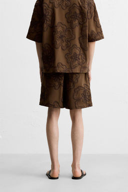 EMBOSSED EMBROIDERED BERMUDA SHORTS - Zara фото 13