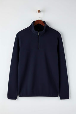Lacivert Regular/Normal Kesim Dik Yaka Fermuarl_ Diki_ Detayl_ Polar Sweatshirt TMNAW26SW00036