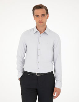Gri Arm_rl_ Slim Fit Uzun Kollu G_mlek