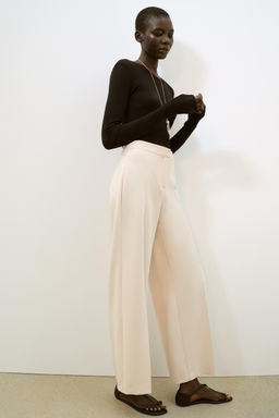 STRAIGHT-LEG HIGH-WAIST TROUSERS - Zara фото 4