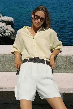 BERMUDA SHORTS WITH DARTS AND BELT - Zara фото 26