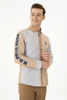 U. S. Polo Assn Мужская рубашка с длинным рукавом кокосового цвета - U.s. polo assn фото 8