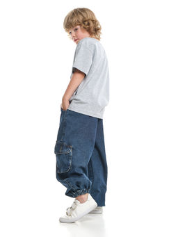 Джинсы карго 33-7655 синий - Mini maxi фото 32