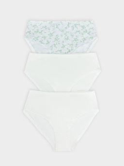 Трусы женские макси мультипак (3 шт.) белые с цветочками цветочки на белом 412075-3 - Mark formelle фото 6