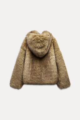 FAUX FUR HOODED COAT - Zara фото 8