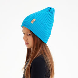 Шапка детская MINAKU: Cozy Winter с отворотом, бирюзовая, размер 52-56 (5-7 лет)