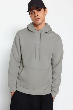 TRENDYOL MAN Siyah Regular/Normal Kesim Kapusonlu Etiketli Ici Polar/S?cak Tutan Sweatshirt TMNAW24SW00076 - Trendyolmilla фото 19