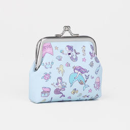 Кошелёк на фермуаре, цвет голубой