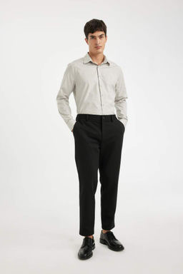 Рубашка из поплина с длинными рукавами и воротником-поло Modern Fit - Defacto фото 2