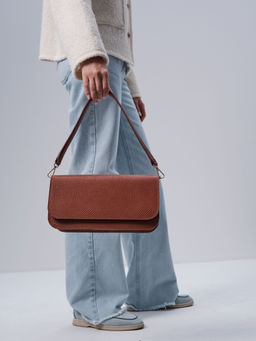 Сумка кожаная багет Deboro 30138 питон