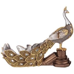 Подставка под бутылку Lefard Махараджи Павлин 32.5×14 см полирезин