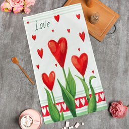 Полотенце Этель Цветы 40х73 см, 100% хл, саржа 190 гр/м2