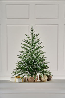 Ель (Max Christmas) "Меланж" 0.7м, подставка - пенек+ мешковина (ЕЛМЕ 07) Россия