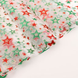 Цена за 214 шт. Ткань для рукоделия и шитья органза, ширина 150 см, звезды