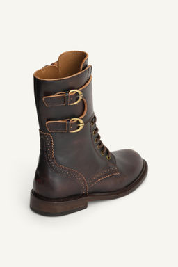LIMITED EDITION LEATHER LACE-UP BOOTS - Zara фото 7