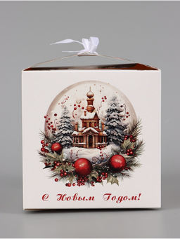 Цена за 10 шт. Коробка подарочная новогодняя складная «С Новым годом», 12×12×12 см