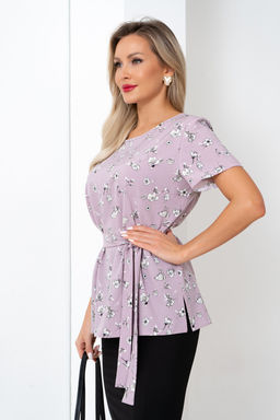 Блузка Элиза (розовый/цветы) Б11-253/2 - Николь фото 2