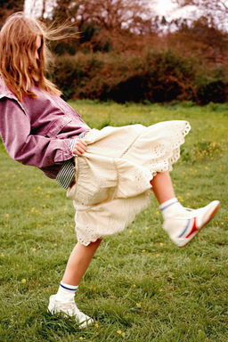 FALDA LARGA PANELES SCHIFFLY / Mantequilla