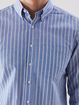 Regular Fit Uzun Kollu ?izgili Erkek G?mlek