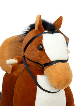 Качалка «Лошадка», со спинкой, коричневая