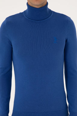 Erkek Slim Fit Bo_azl_ Yaka Saks Basic Kazak - U.s. polo assn фото 6
