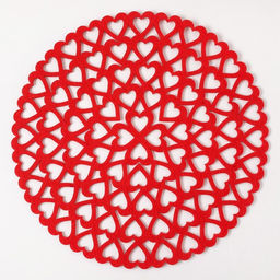 Салфетка сервировочная Доляна «Сердечки», d=30 см, красная