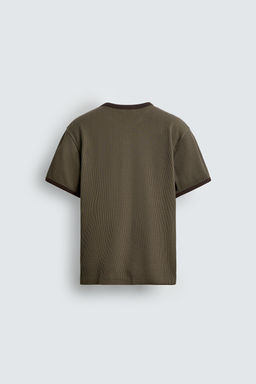 CAMISETA ESTRUCTURA WAFFLE / kaki-med - Zara фото 7
