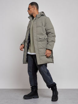 Парка мужская зимняя удлиненная молодежная серого цвета 806Sr - Wonderrman фото 3