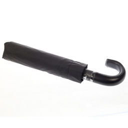 Зонт Arman U718 полуавтоматический чёрный ,ЭКО кожаная ручка крюк - Family фото 2