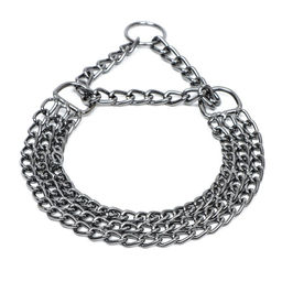 Ошейник - полуудавка металлический трехрядный, 50 см, толщина проволоки 2,5 мм, черный - Пижон фото 3