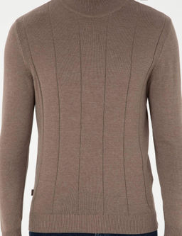 Vizon Melanj Slim Fit Yar_m Bal_k__ Yaka Triko Kazak - Pierre cardin фото 6