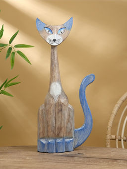 Сувенир «Коварный кот», 23×6×60 см, дерево