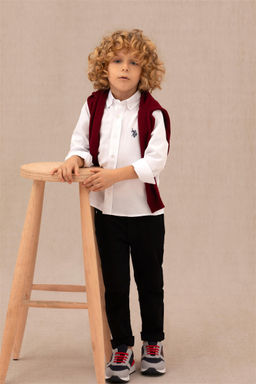 U. S. Polo Assn Белая базовая рубашка с длинным рукавом для мальчика - U.s. polo assn фото 6