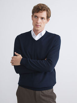 V Yaka Erkek Triko Kazak