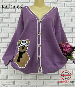 Кардиган женский на пуговицах (рисунок мишка) - Bruno фото 6